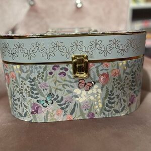 Floral and Butterfly Train Case